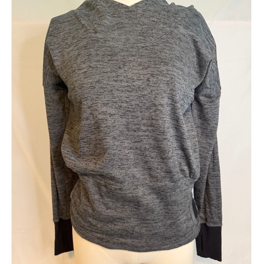 Athleta Batwing & Robin Hoodie Gray Marled Cowl Neck Sweatshirt Size‎ SMALL